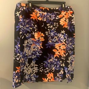 Talbots navy/peach woven skirt.